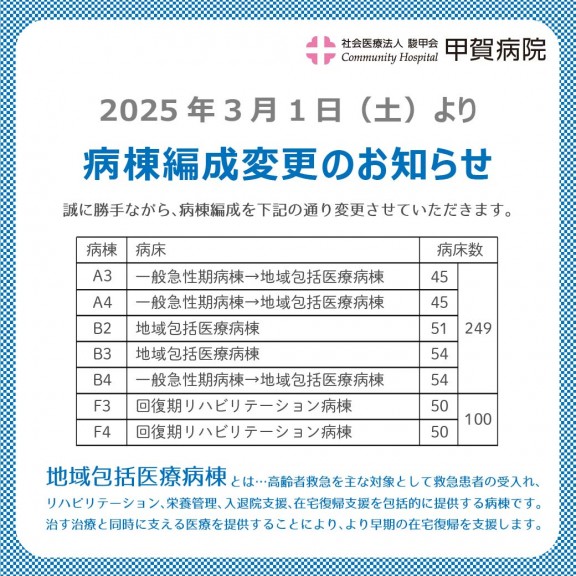 20250213_病棟編成変更のお知らせ